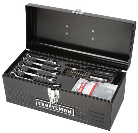 craftsman 130 piece mechanics tool set &16 metal tool box|CRAFTSMAN Mechanic Tool Set, Impact Socket Set, .